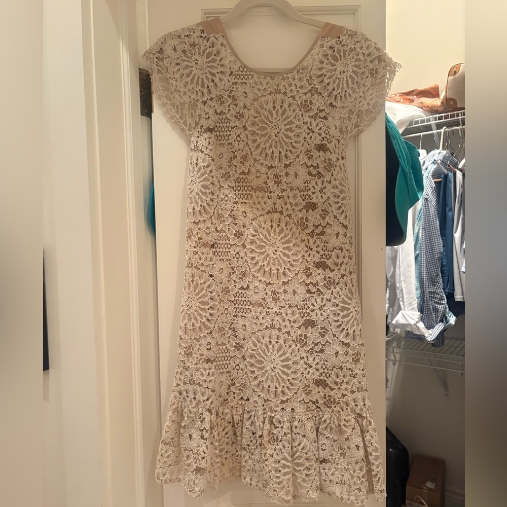 Elegant Cream Lace Dress